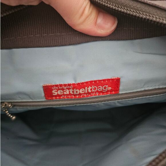 The Original Seatbelt Bag Charcoal Gray Double Strap Shoulder Bag Purse 2000s - Picture 3 of 9